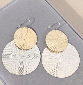 Two-Tone Disc Earrings